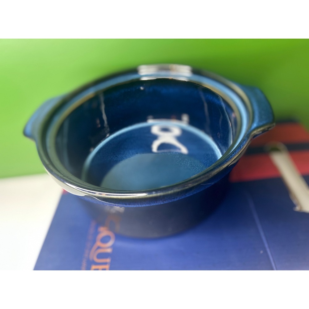 Basque Blue Stoneware Mini Cocotte with Lid Ceramic Casserole Dish AB004 - Picture 6 of 7